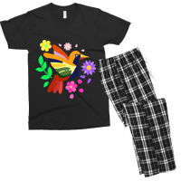 Floral Bird Otomi Mexican Embroidery Style Mexican Men's T-shirt Pajama Set | Artistshot