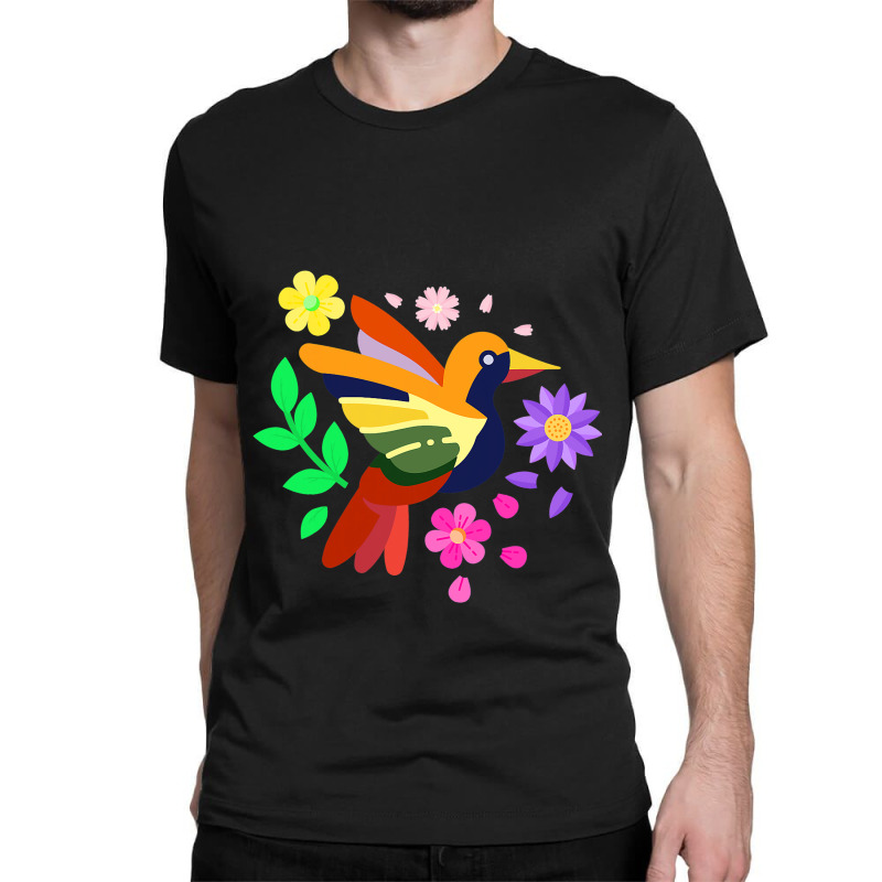 Floral Bird Otomi Mexican Embroidery Style Mexican Classic T-shirt | Artistshot