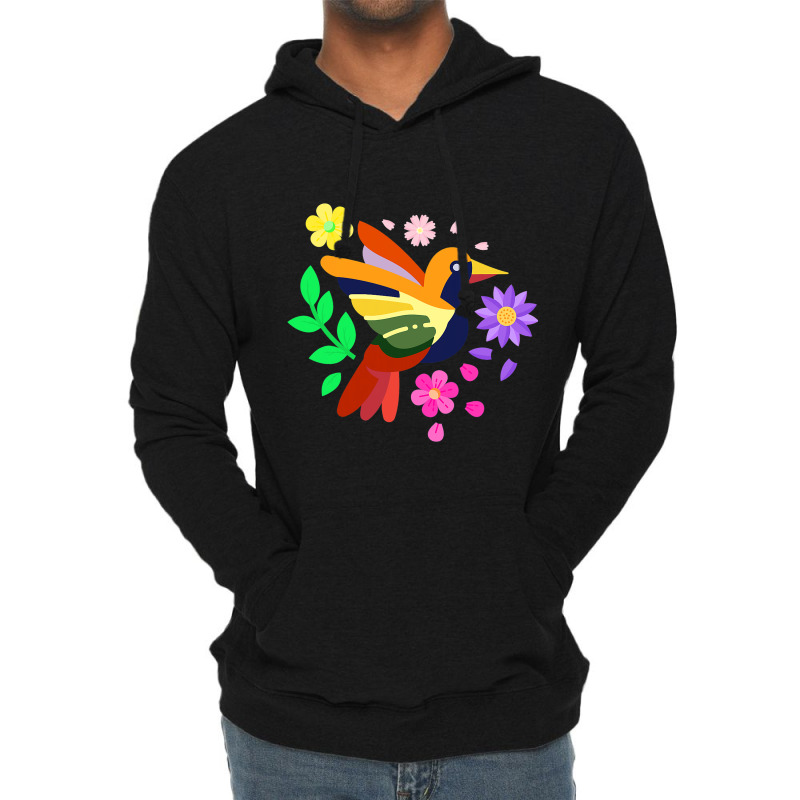 Floral Bird Otomi Mexican Embroidery Style Mexican Lightweight Hoodie | Artistshot