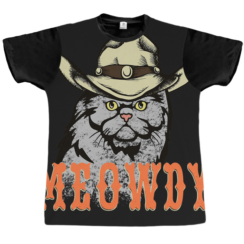 Meowdy Funny Country Music Cat Cowboy Hat Vintage Graphic T-shirt | Artistshot