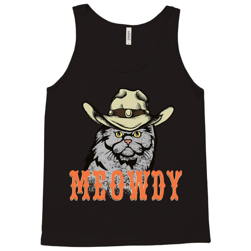 Meowdy Funny Country Music Cat Cowboy Hat Vintage Tank Top | Artistshot