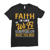 Faith Is Like Wifi Christian Pastoral Funny Ladies Fitted T-shirt | Artistshot