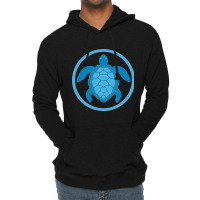 Sea Turtle Blue Round Logo For World Turtle Day De Lightweight Hoodie | Artistshot