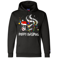 Skunks Lover Xmas Lighting Santa Hat Skunks Christ Champion Hoodie | Artistshot