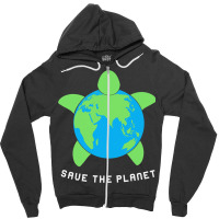 Save The Planet Turtle Ecofriendly Earth Day 21 Zipper Hoodie | Artistshot