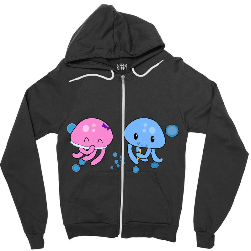 Silly Chibi Jellyfish Kids Zipper Hoodie | Artistshot