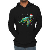 Sea Turtle Christmas Lights Funny Santa Hat Merry  Lightweight Hoodie | Artistshot