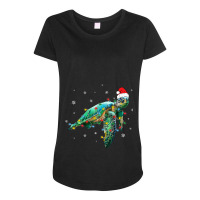 Sea Turtle Christmas Lights Funny Santa Hat Merry  Maternity Scoop Neck T-shirt | Artistshot