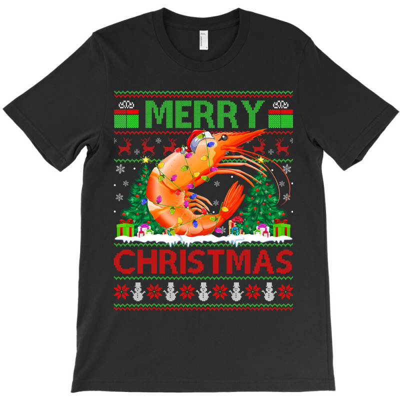 Shrimp Fish Lover Xmas Tree Ugly Santa Shrimp Chri T-shirt | Artistshot