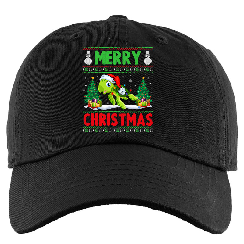 Sea Turtle Christmas Lights With Santa Hat Merry C Kids Cap by JavionGranger | Artistshot