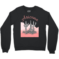 Saguaro Cactus Arizona Desert Scene Coral Pink Crewneck Sweatshirt | Artistshot