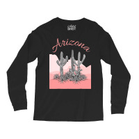 Saguaro Cactus Arizona Desert Scene Coral Pink Long Sleeve Shirts | Artistshot