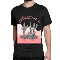 Saguaro Cactus Arizona Desert Scene Coral Pink Classic T-shirt | Artistshot