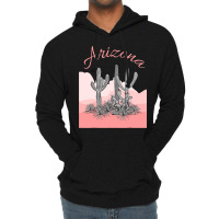 Saguaro Cactus Arizona Desert Scene Coral Pink Lightweight Hoodie | Artistshot