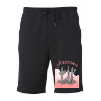 Saguaro Cactus Arizona Desert Scene Coral Pink Fleece Short | Artistshot