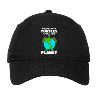 Sea Turtle Earth Day I Save Our Turtles And The Pl Adjustable Cap | Artistshot