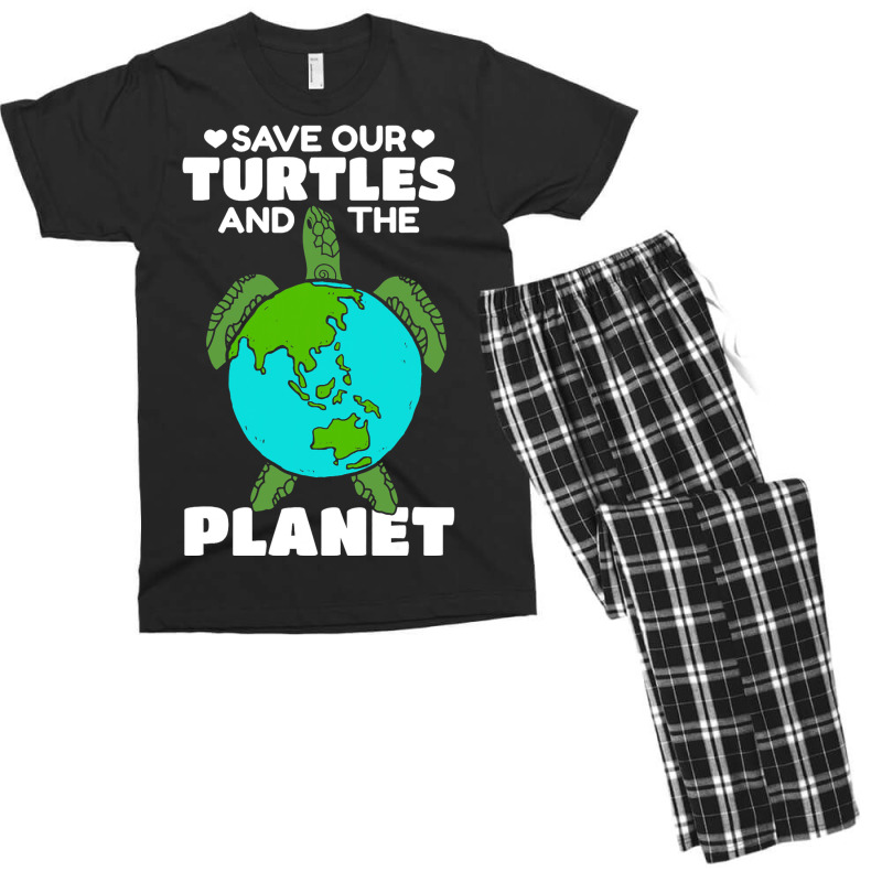 Sea Turtle Earth Day I Save Our Turtles And The Pl Men's T-shirt Pajama Set by ClementePare | Artistshot