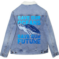 Sea Turtle Environment Nature Lover Unisex Sherpa-lined Denim Jacket | Artistshot