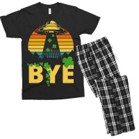 Saint Patricks Funny Bye Alien Abduction Ufo Irish Men's T-shirt Pajama Set | Artistshot