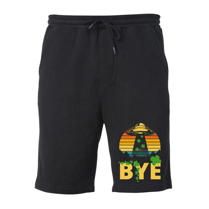 Saint Patricks Funny Bye Alien Abduction Ufo Irish Fleece Short | Artistshot