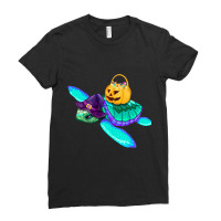 Sea Turtle Halloween Costume Funny Witch Hat Pumpk Ladies Fitted T-shirt | Artistshot