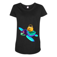 Sea Turtle Halloween Costume Funny Witch Hat Pumpk Maternity Scoop Neck T-shirt | Artistshot