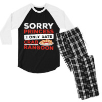 Sorry Princess I Only Date Funny Crab Rangoon Crab Men's 3/4 Sleeve Pajama Set | Artistshot