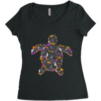 Sea Turtle Halloween Spiderweb Pumpkin Ghost Hallo Women's Triblend Scoop T-shirt | Artistshot