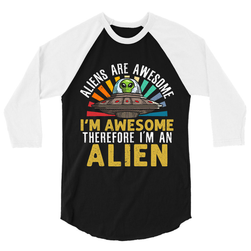 Space Abduction Vintage Ufo Alien Retro 3/4 Sleeve Shirt | Artistshot