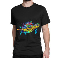 Save The Sea Turtles Funny Environmental Turtle Lo Classic T-shirt | Artistshot