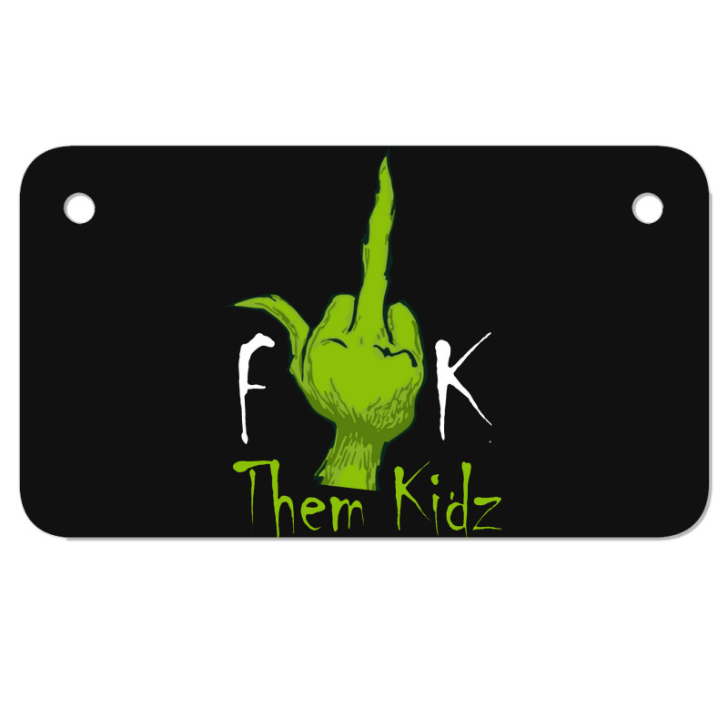 Middle Finger Them Kids Motorcycle License Plate | Artistshot