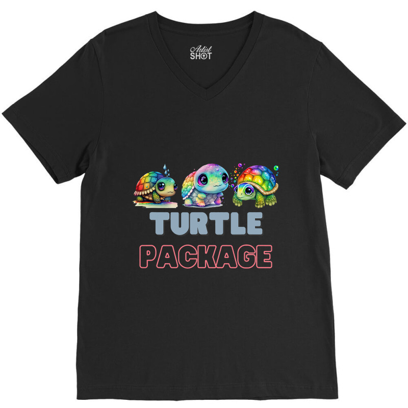 Sea Turtle Lover Kids Turtle Package V-Neck Tee by ClevelandParmenter | Artistshot