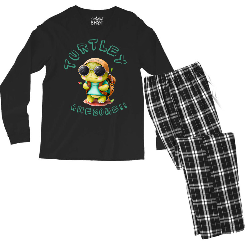 Sea Turtle Lover Kids Turtley Awesome Men's Long Sleeve Pajama Set by DilynnRinker | Artistshot