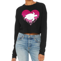 Sea Turtle Lover Retro Vintage Heart Sea Turtle Va Cropped Sweater | Artistshot