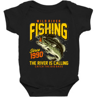 Vector River Fishing T Shirt Graphic Baby Bodysuit | Artistshot