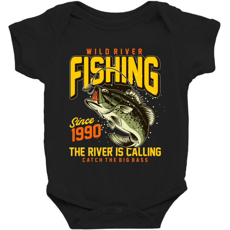 Vector River Fishing T Shirt Graphic Baby Bodysuit | Artistshot