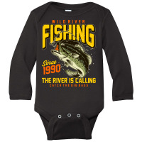 Vector River Fishing T Shirt Graphic Long Sleeve Baby Bodysuit | Artistshot