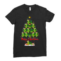 Sea Turtle Lover Xmas Tree Santa Sea Turtle Christ Ladies Fitted T-shirt | Artistshot