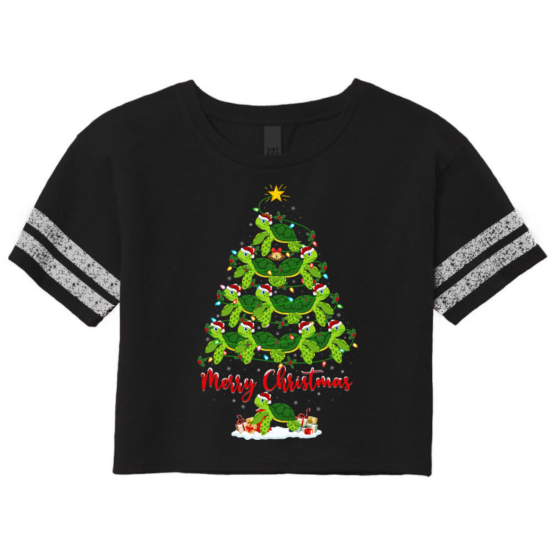 Sea Turtle Lover Xmas Tree Santa Sea Turtle Christ Scorecard Crop Tee by MarquisGoldsmith | Artistshot