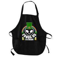 St Paddys Day Im Irish Funny St Patricks Day Alien Medium-length Apron | Artistshot