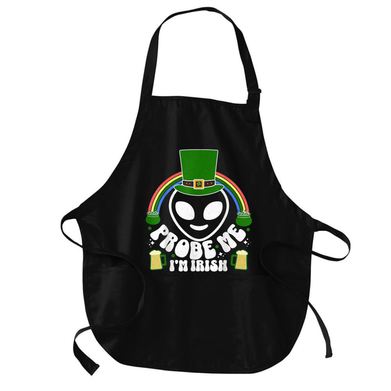 St Paddys Day Im Irish Funny St Patricks Day Alien Medium-length Apron | Artistshot