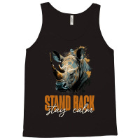 Rhino Face Stand Back Stay Calm Rhinoceros Tank Top | Artistshot