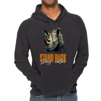 Rhino Face Stand Back Stay Calm Rhinoceros Vintage Hoodie | Artistshot