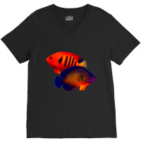 Saltwater Dwarf Angelfish Flame Angel Coral Beauty V-neck Tee | Artistshot