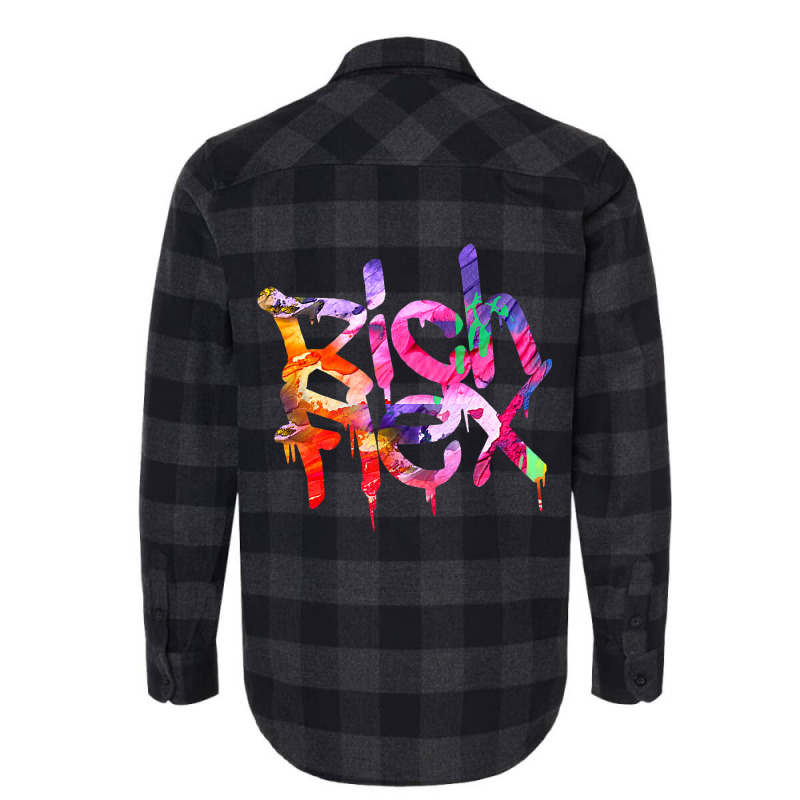 Rich Flex Paint Drip Minimalist Typography Art Flannel Shirt | Artistshot