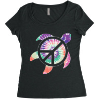 Sea Turtle Ocean Tie Dye Color Hippie Costume Hipp Women's Triblend Scoop T-shirt | Artistshot