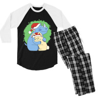 Rhino Hugging Rabbit Design For Men Women And Chil Men's 3/4 Sleeve Pajama Set | Artistshot