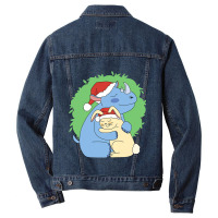 Rhino Hugging Rabbit Design For Men Women And Chil Men Denim Jacket | Artistshot