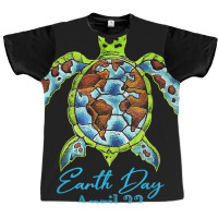 Sea Turtle Planet Funny Love World Environment Ear Graphic T-shirt | Artistshot