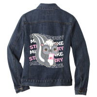 Strawberry Milkshake Cute Kawaii Skunk Anime Japan Ladies Denim Jacket | Artistshot